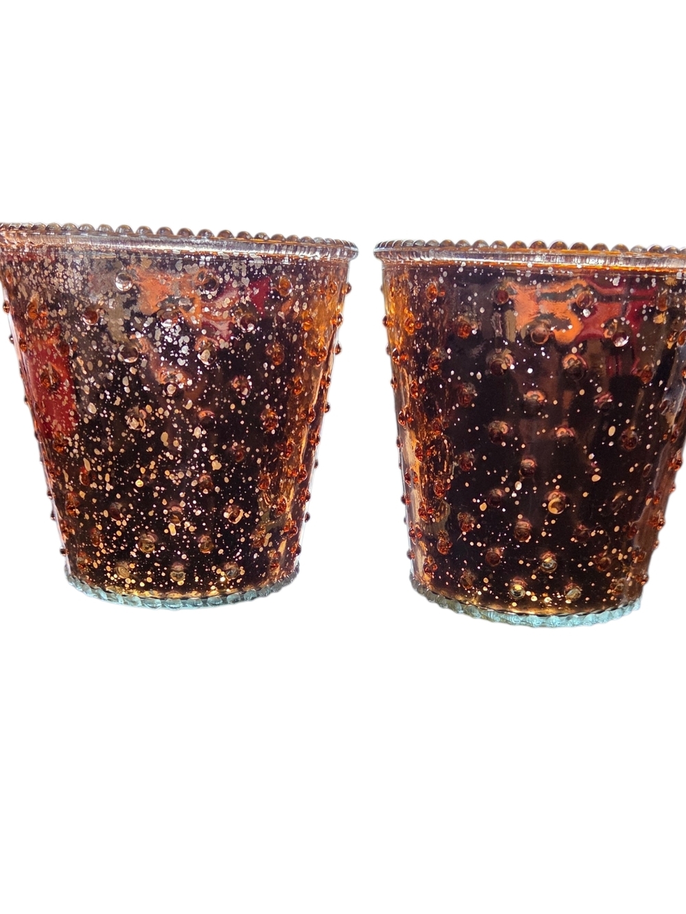 Mercury Bubble Glass Candle Holders - Set of 2